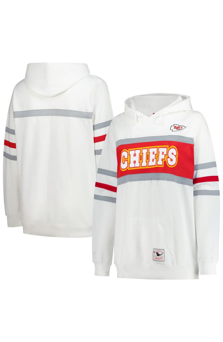 Mitchell & Ness Women's Mitchell & Ness White Kansas City Chiefs Plus Size Head Coach Throwback Pullover Hoodie, Main, color, White