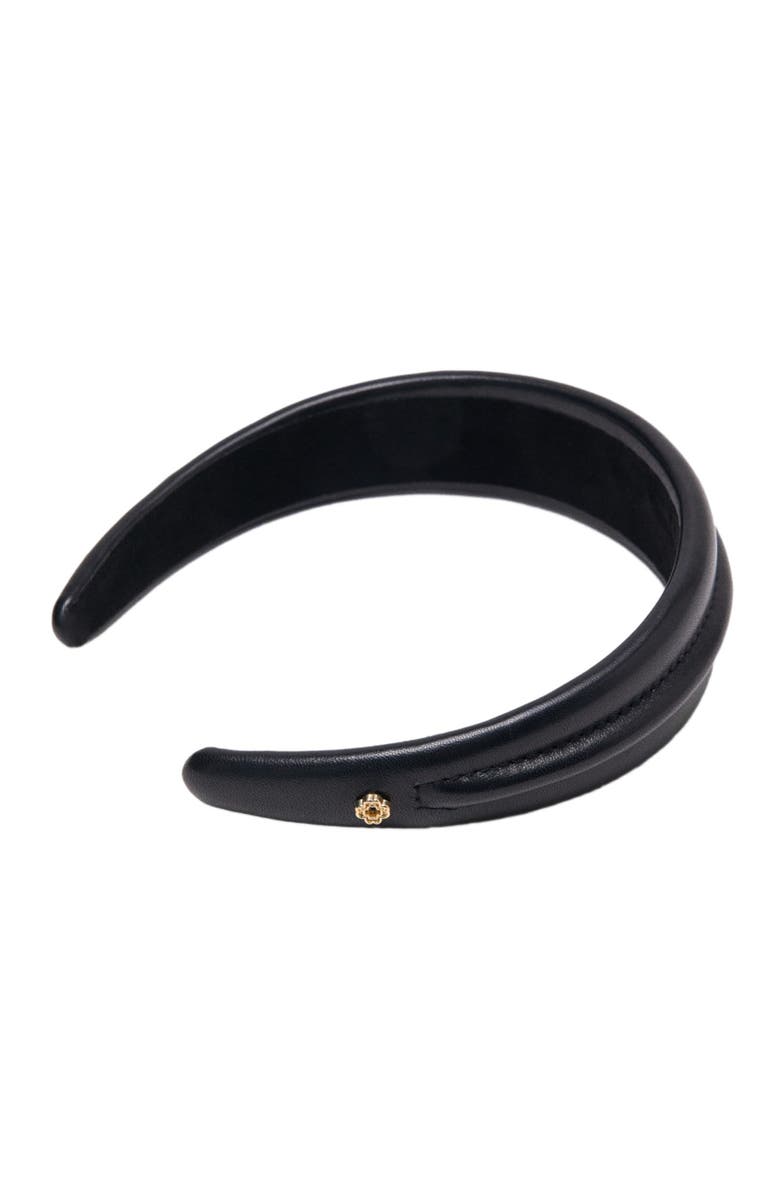 maje Leather headband, Alternate, color, Black