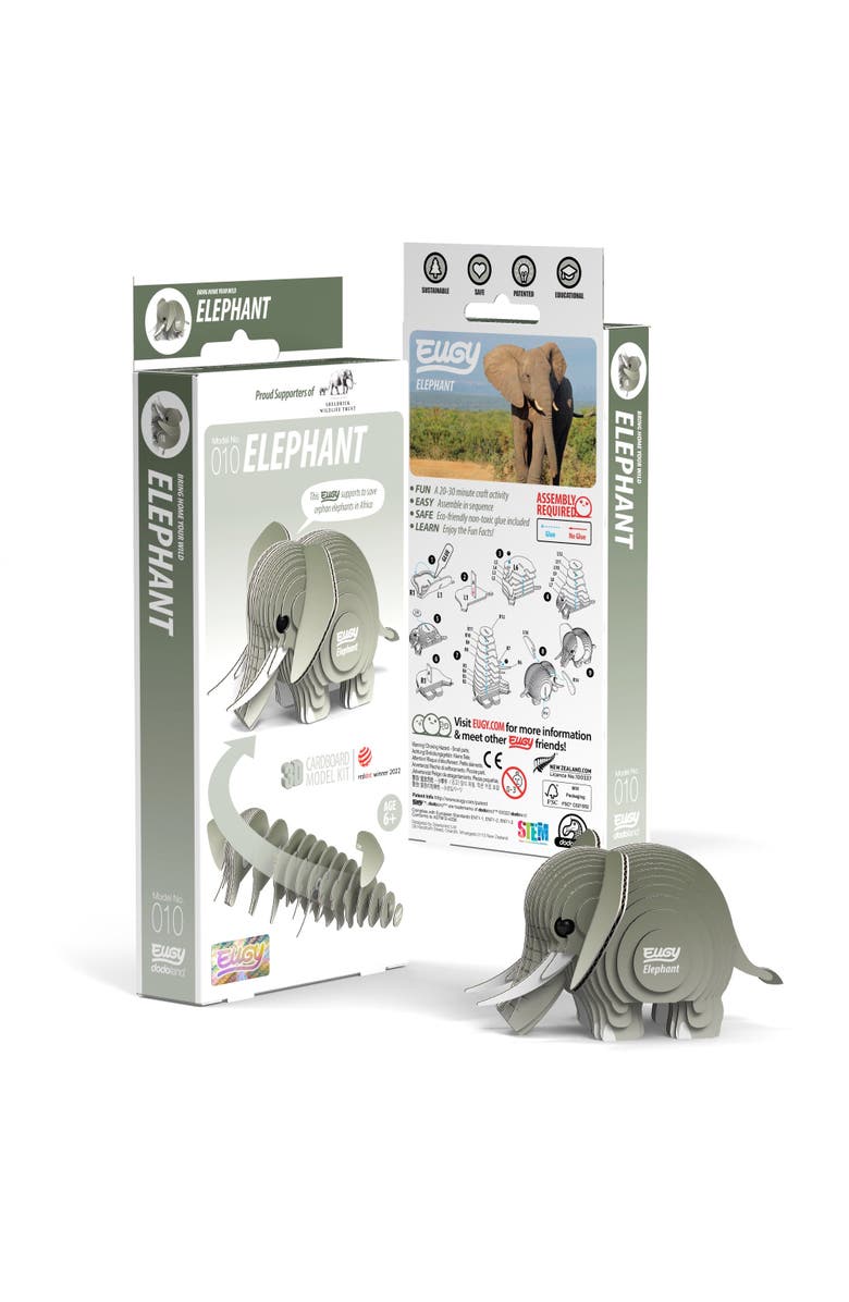 Eugy Puzzles Elephant 3D Puzzle, Main, color, NO COLOR