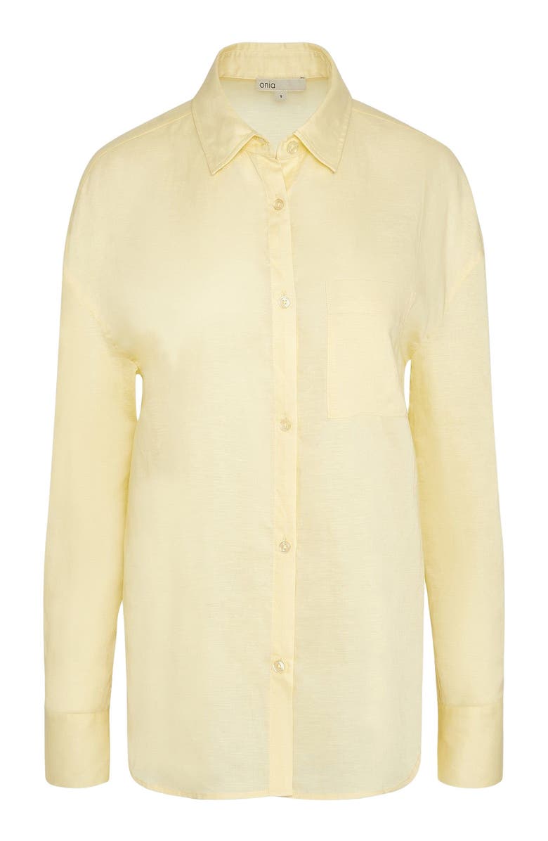 Onia Air Linen Boyfriend Long Sleeve Shirt, Alternate, color, 