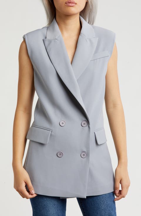 Angie Double Breasted Sleeveless Blazer