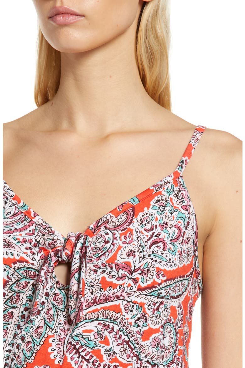Tie Front Maxi Sundress, Alternate, color, CORAL
