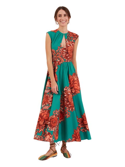 Keyhole Dress Anemone Ghirlanda Green