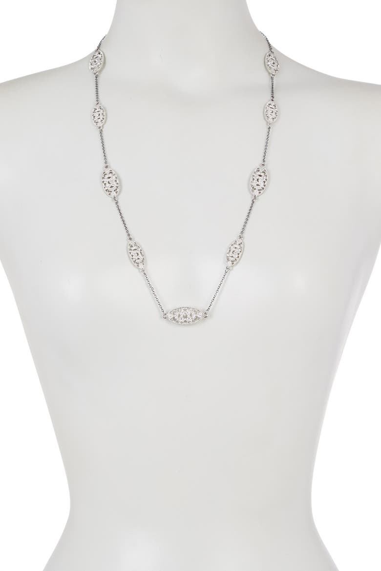 Larraine Detail Necklace, Main, color, GUNMETAL