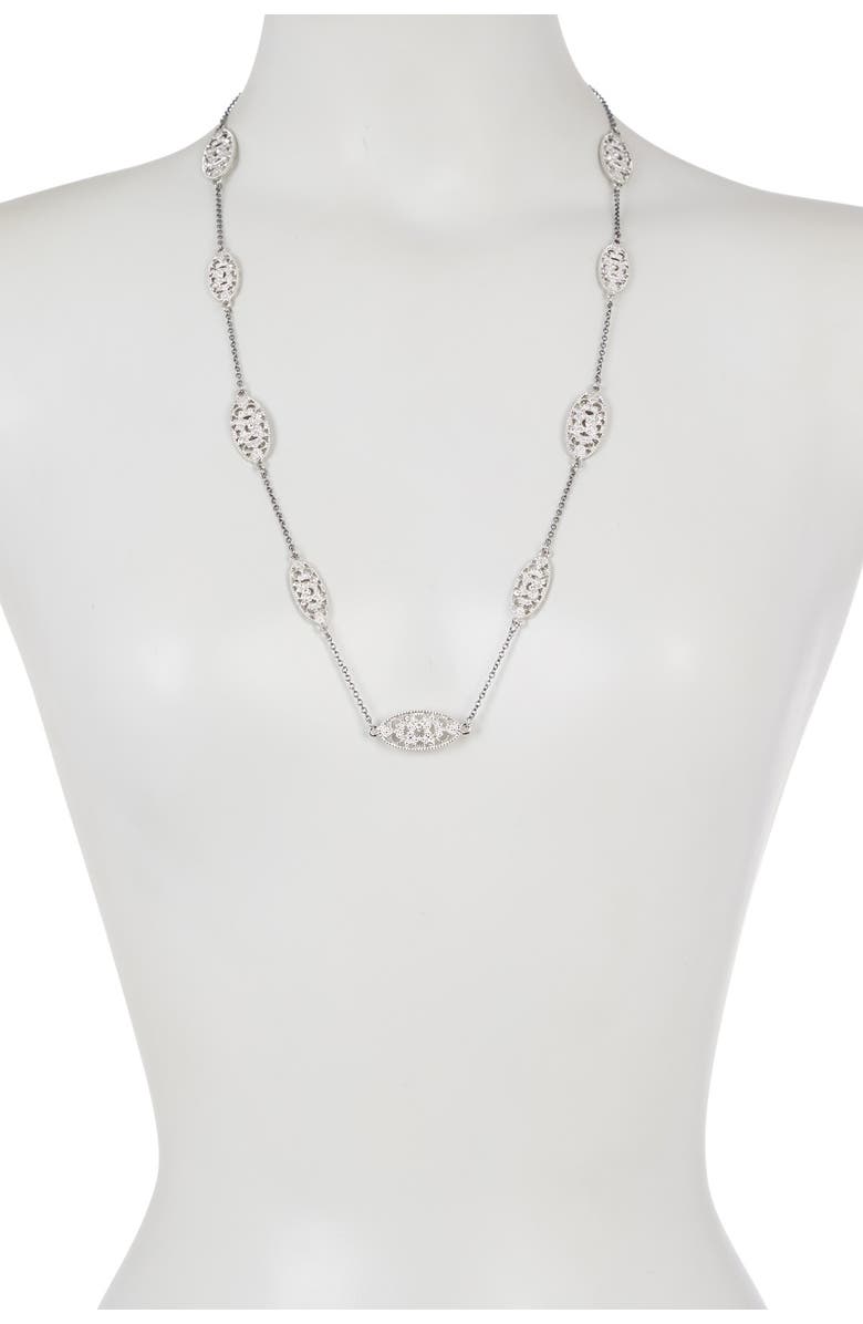OLIVIA WELLES Larraine Detail Necklace, Main, color, Gunmetal