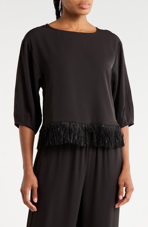 Fringe Trim Woven Top