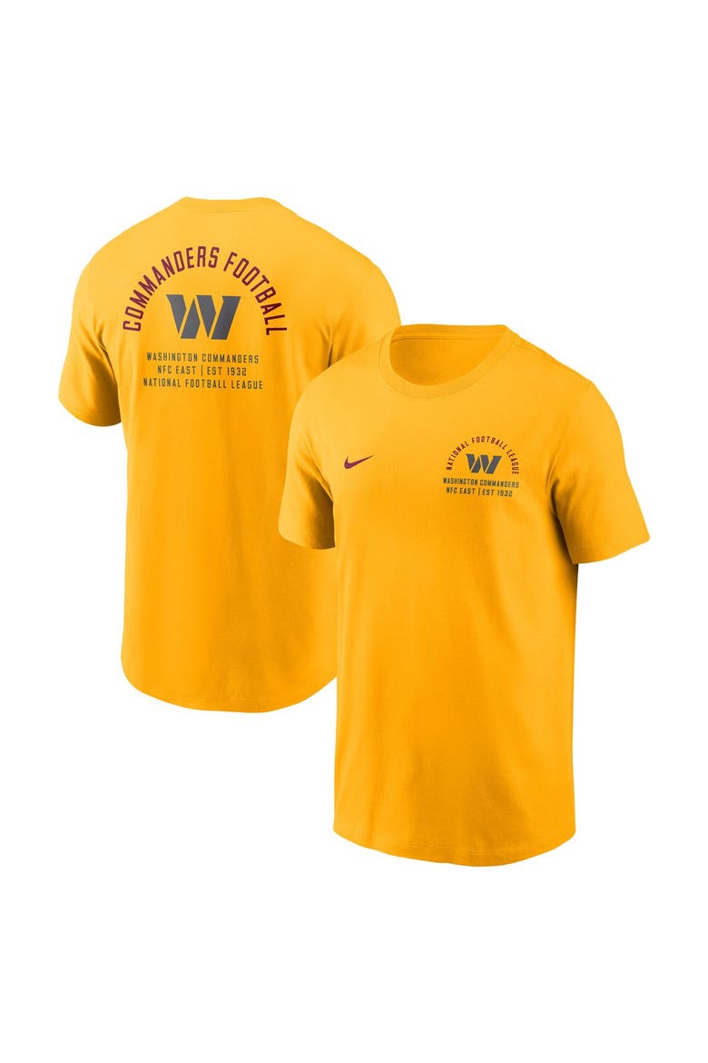 Men's Nike Gold Washington Commanders Split Logo T-Shirt, Main, color, Gold