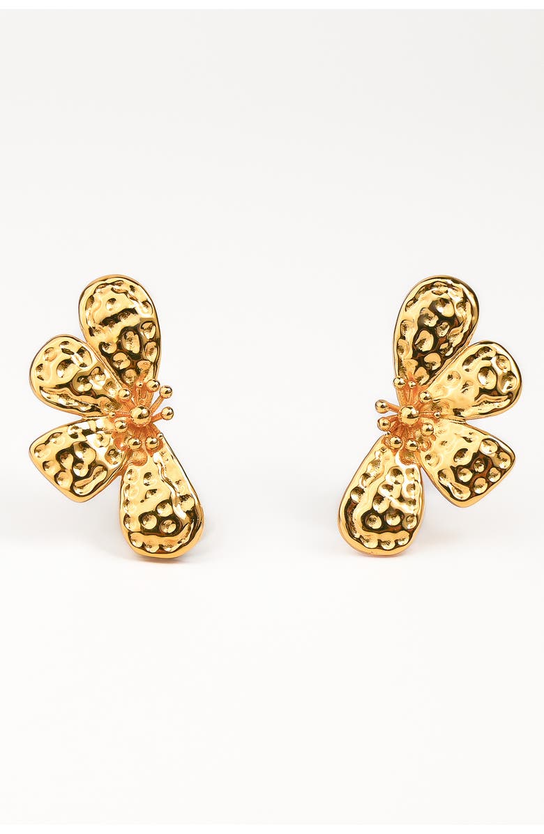 Zynnia Collective Textured Bloom Studs, Main, color, Gold