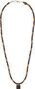 Caputo & Co. Men's Beaded Tiger's Eye Pendant Necklace