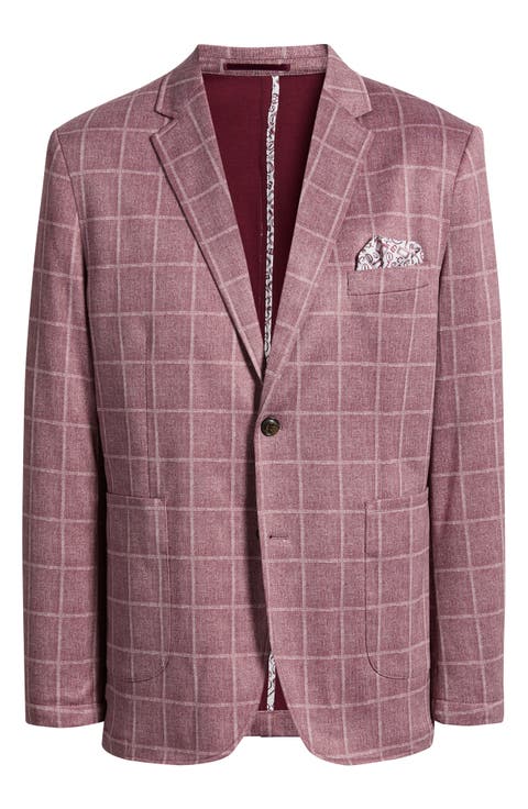 Game Day XC Flex® Pinnacle Red Windowpane Check Knit Sport Coat