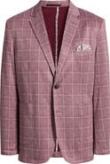 Johnston & Murphy Game Day XC Flex® Pinnacle Red Windowpane Check Knit Sport Coat
