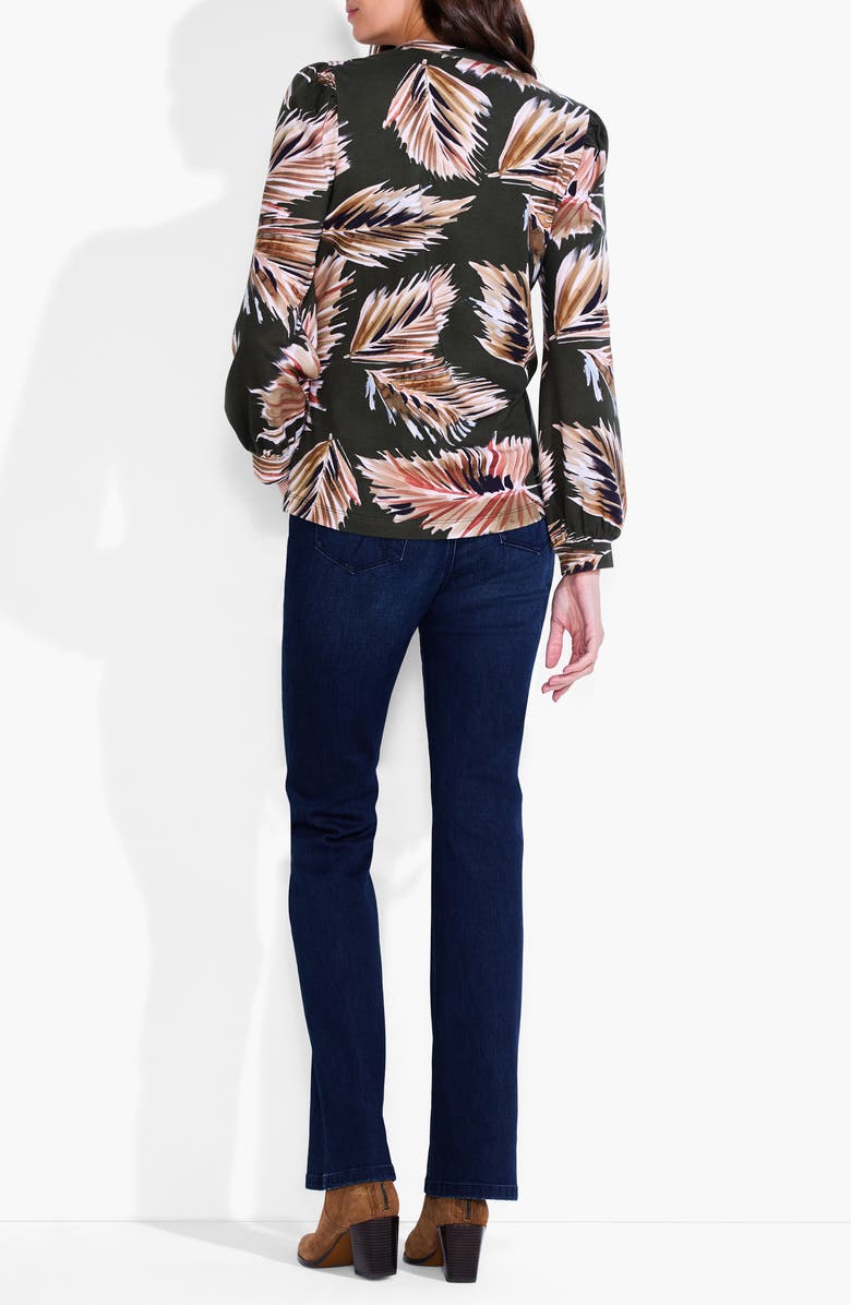 NZT by NIC+ZOE Frond Print Cotton Knit Popover Top, Alternate, color,