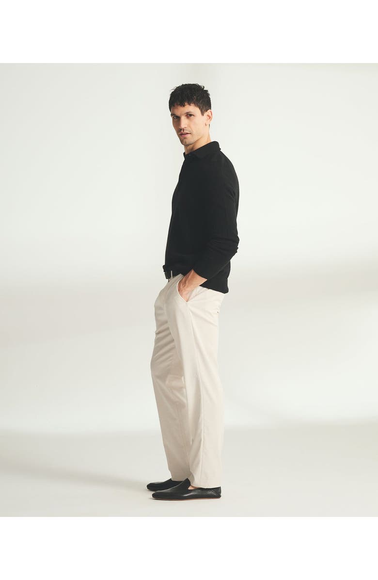 NAADAM Signature Cashmere Long Sleeve Polo, Alternate, color, Black