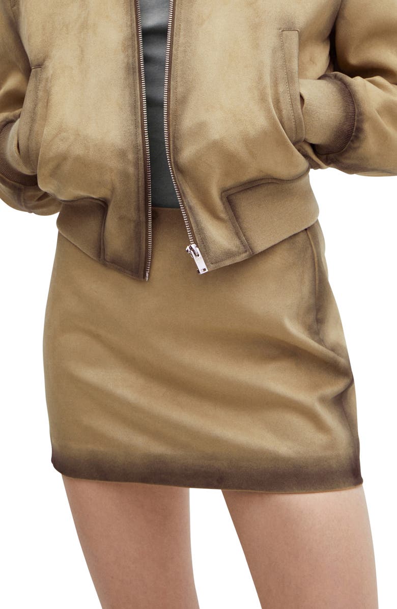 MANGO Faux Suede Miniskirt, Main, color, 