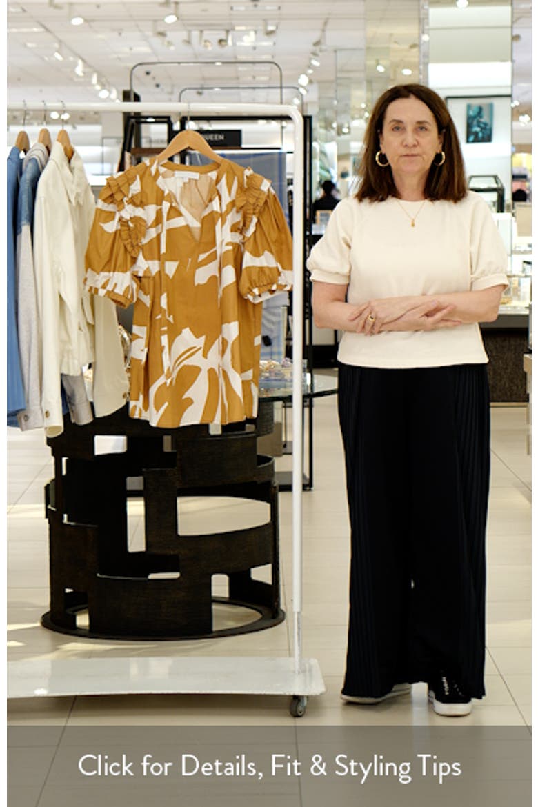 Hazel Abstract Noche Tie Neck Top video