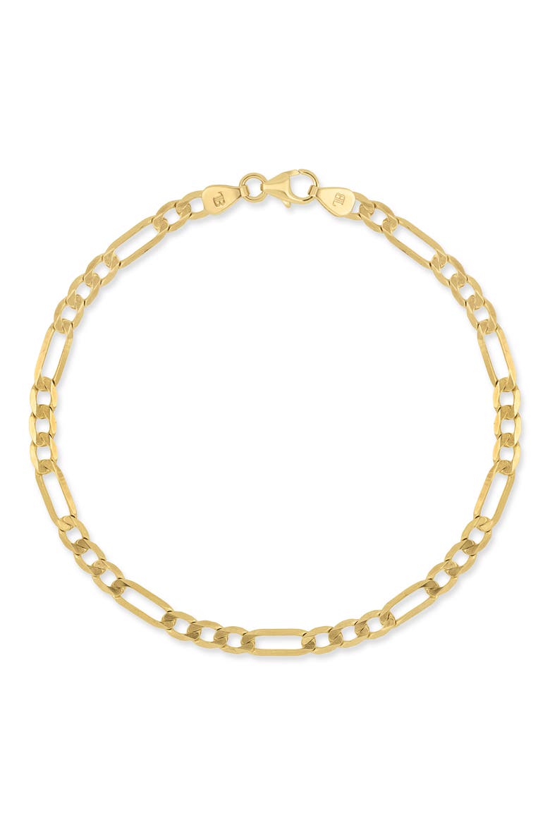 14K Gold Figaro Chain Bracelet, 4mm, Alternate, color, 14K YELLOW GOLD