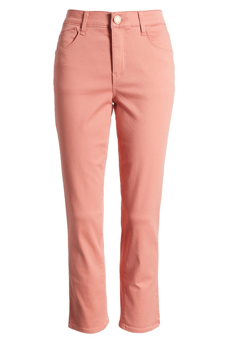 Logan 'Ab'Solution High Waist Ankle Slim Straight Leg Pants, Alternate, color, DUSTY PAPAYA