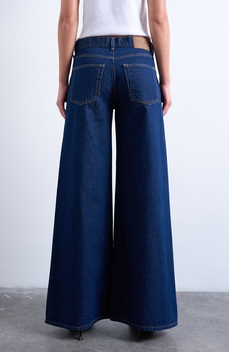 Topshop Horizon Wide Leg Jeans, Alternate, color, Medium Blue