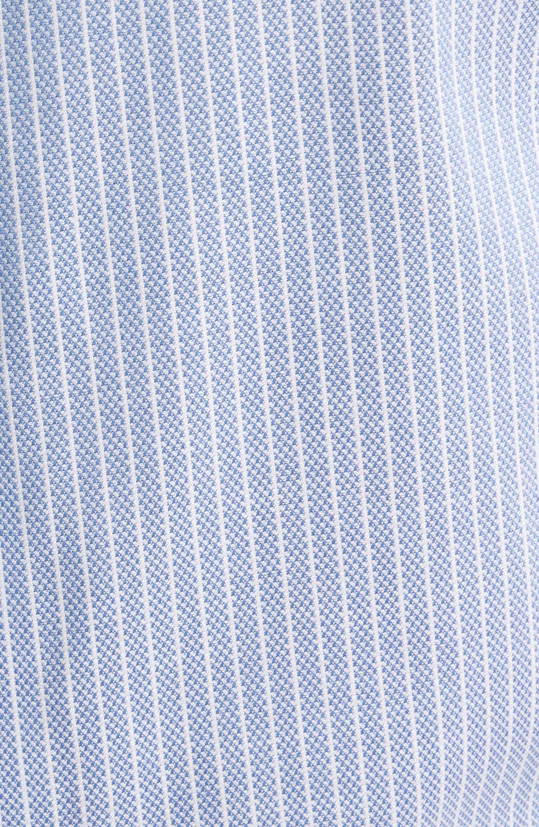 Lorenzo Uomo Trim Fit Textured Pinstripe Stretch Cotton Dress Shirt, Alternate, color, Ocean Blue