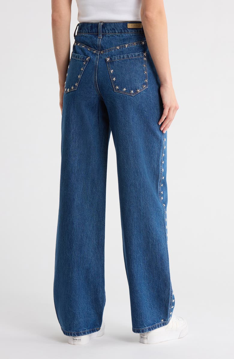 Franklin Star Studded Rib Cage High Waist Wide Leg Jeans