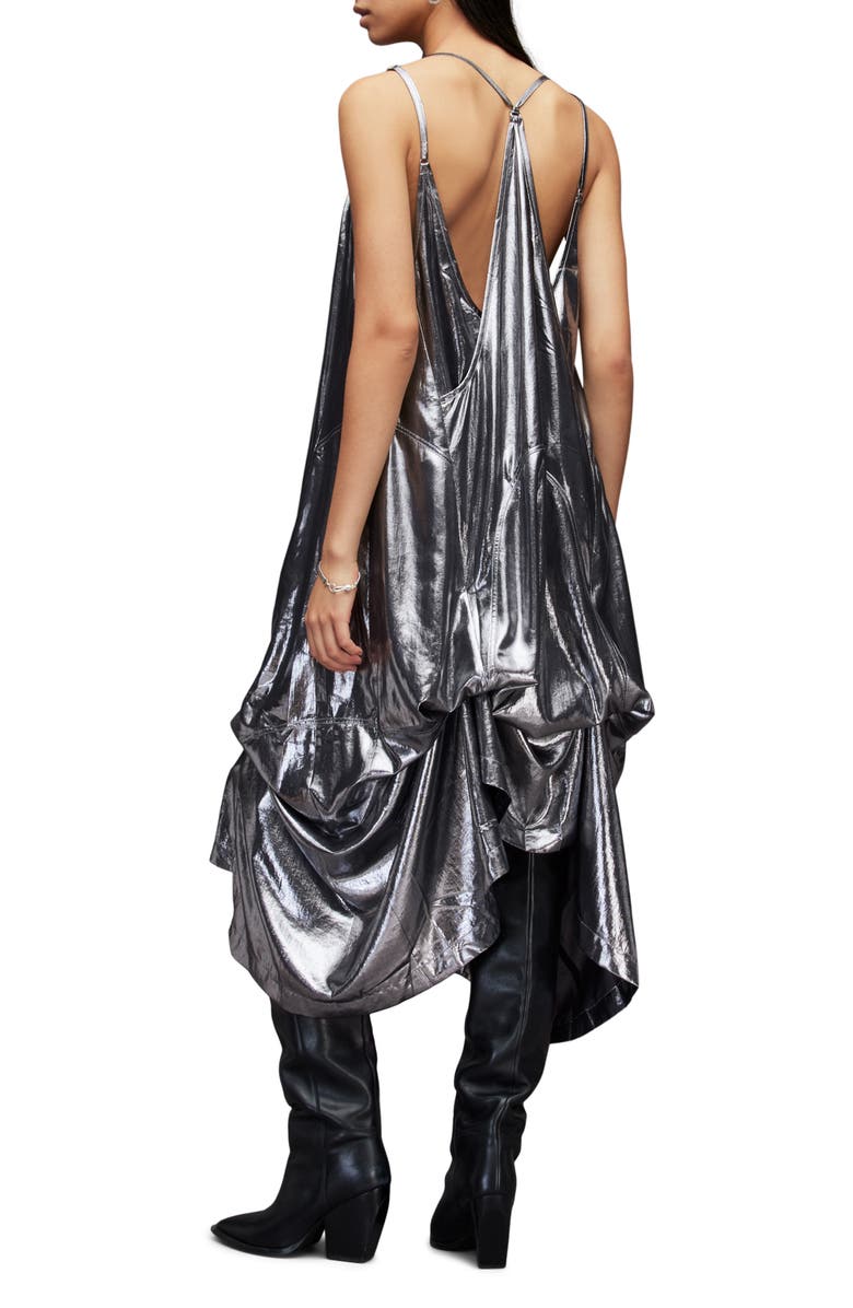 AllSaints Areena Strappy Metallic Maxi Dress, Alternate, color, 