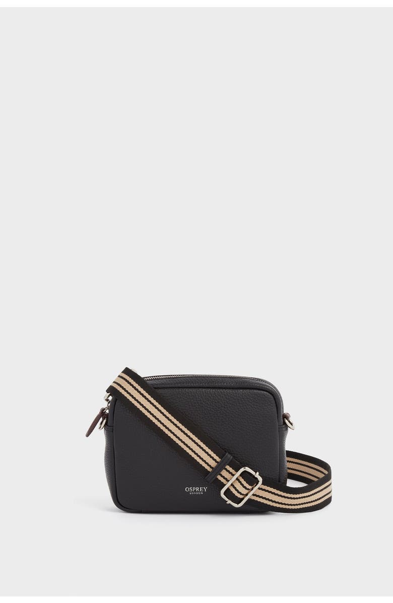 Osprey London The Chiswick Leather Crossbody Bag, Alternate, color, Black