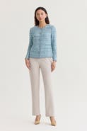 Ming Wang Heritage Braided Trim Tweed Knit Jacket