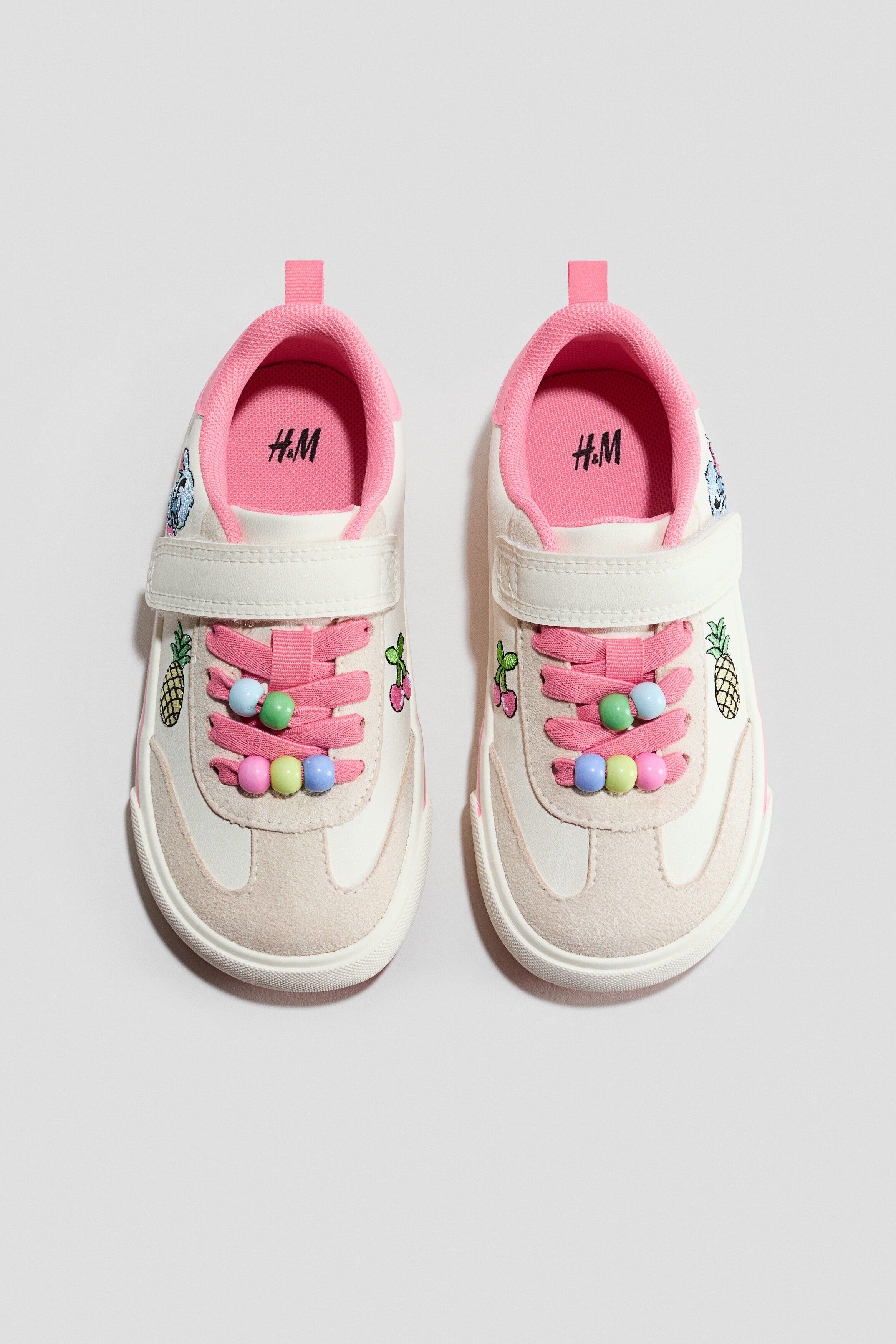Appliquéd Barefoot Trainers, Alternate, color, Light beige/Lilo & Stitch