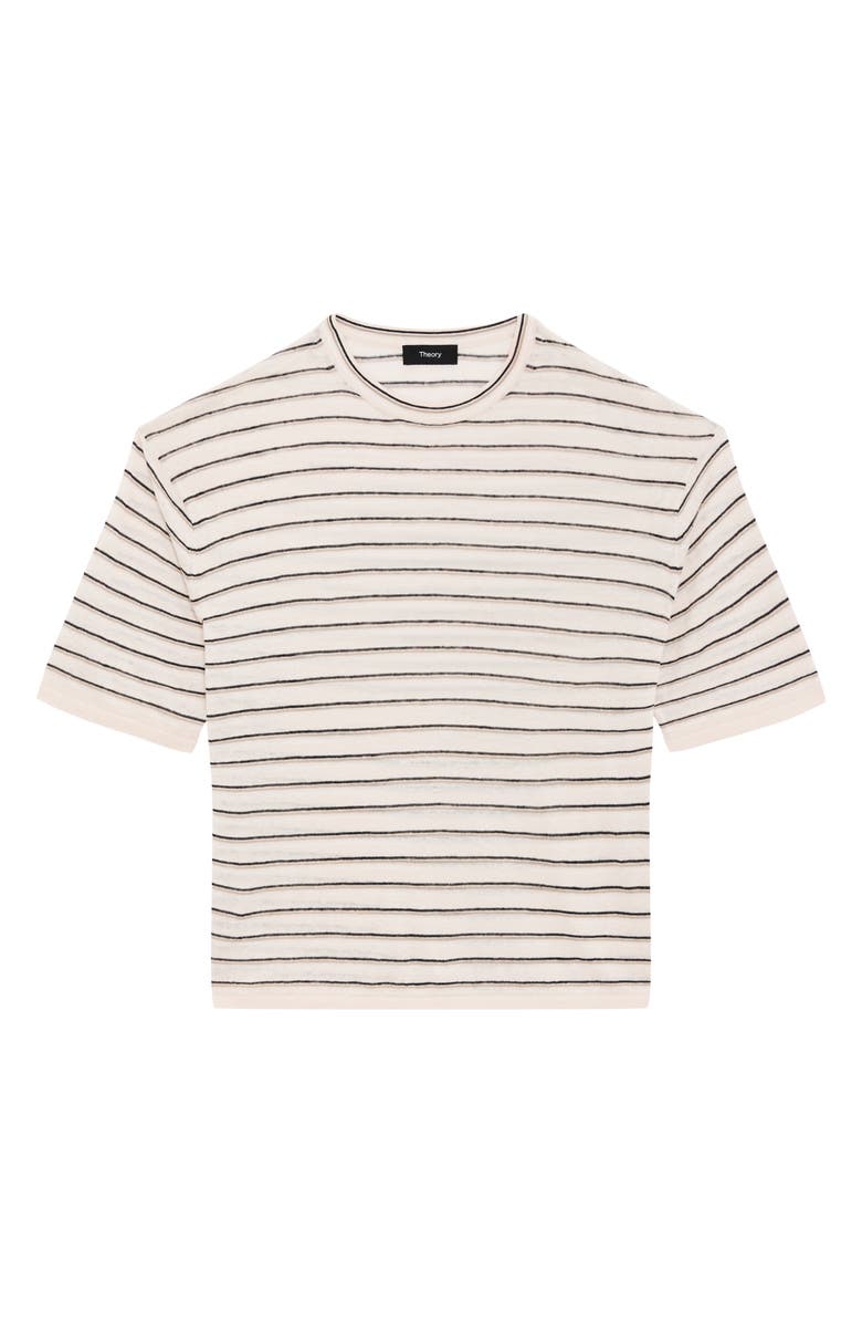 Theory Neo Sag Harbor Stripe Linen Blend Boyfriend T-Shirt, Alternate, color, 
