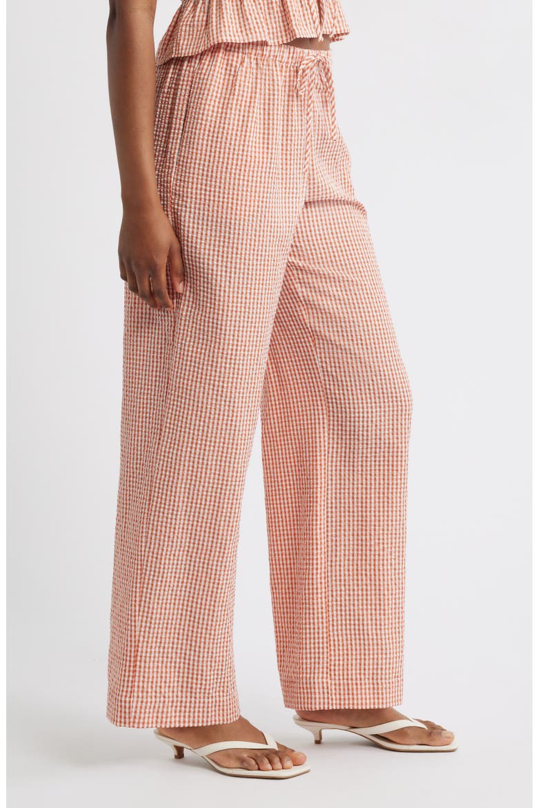 x Styled by COCO! Nina Gingham Seersucker Straight Leg Pants, Alternate, color, CLAY SEERSUCKER