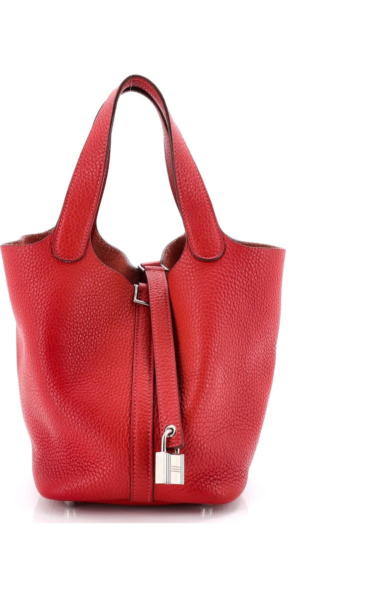 Pre-Owned Hermes Picotin Lock Bag Clemence PM, Main, color, Rouge Vif
