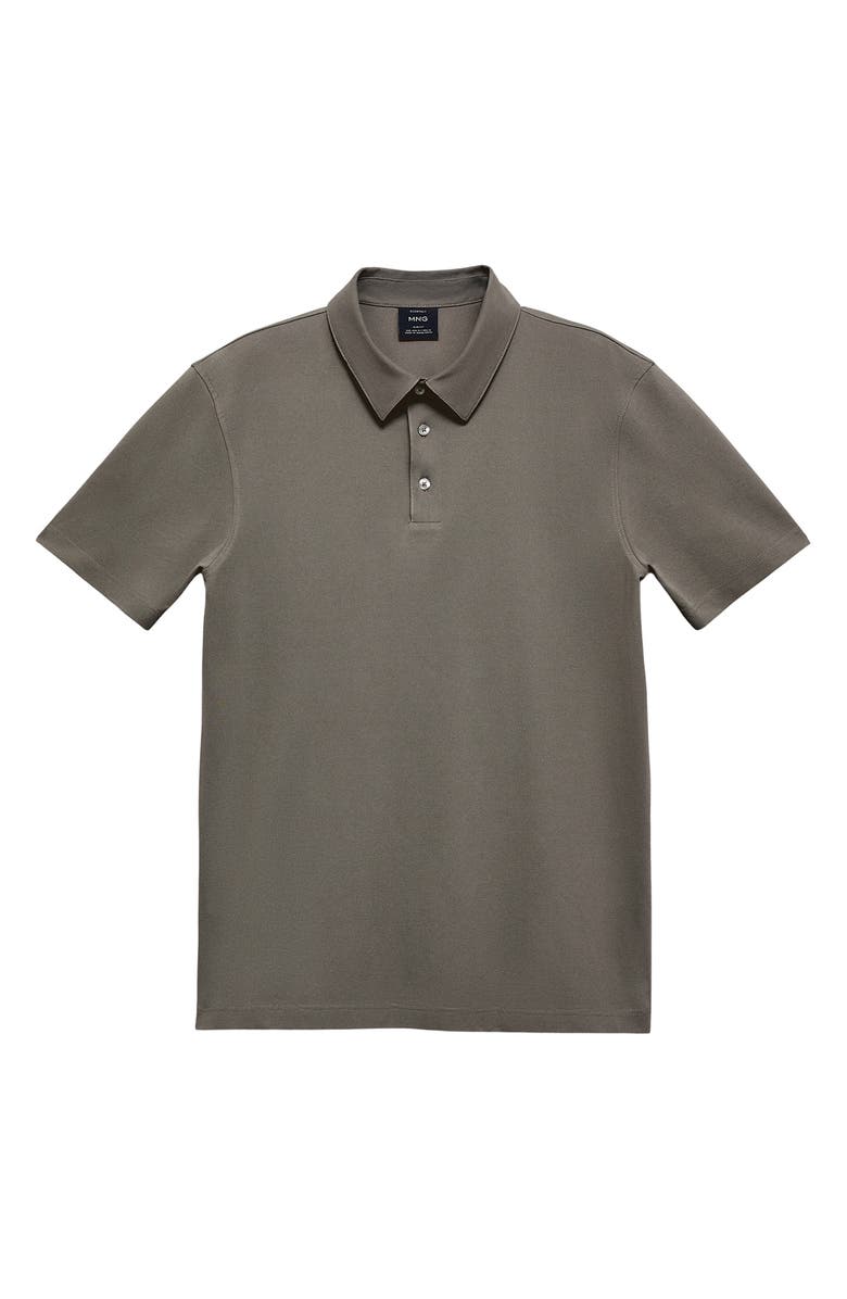 MANGO Solid Cotton Blend Piqué Polo, Alternate, color, Dark Green