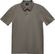 MANGO Solid Cotton Blend Piqué Polo