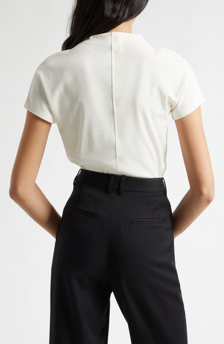 BOSS Ecrei Mixed Media Cotton T-Shirt, Alternate, color, Soft Cream