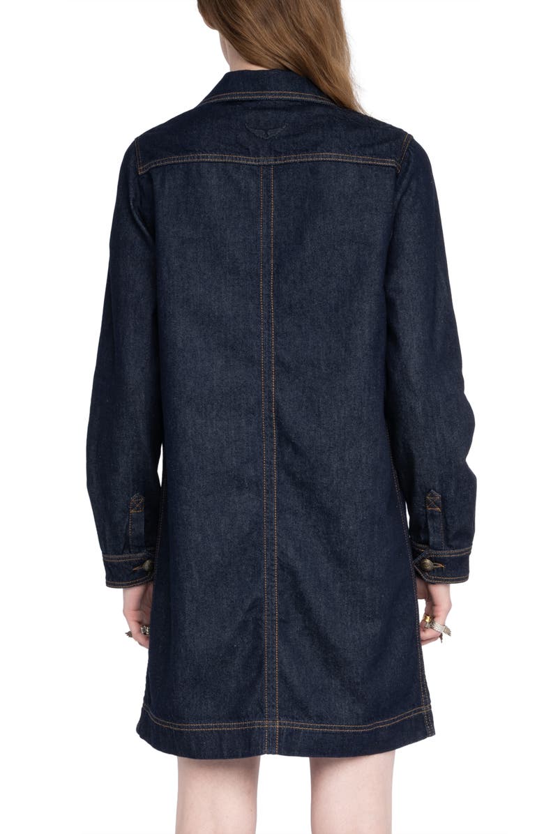 Zadig & Voltaire Remacha Long Sleeve Denim Dress, Alternate, color, Brut