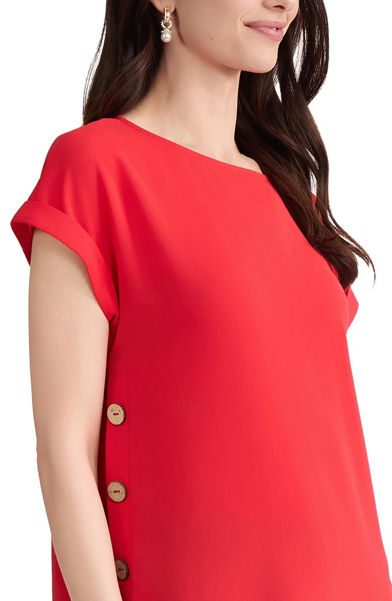 Jones New York Side Button Detail Top, Alternate, color, Rouge