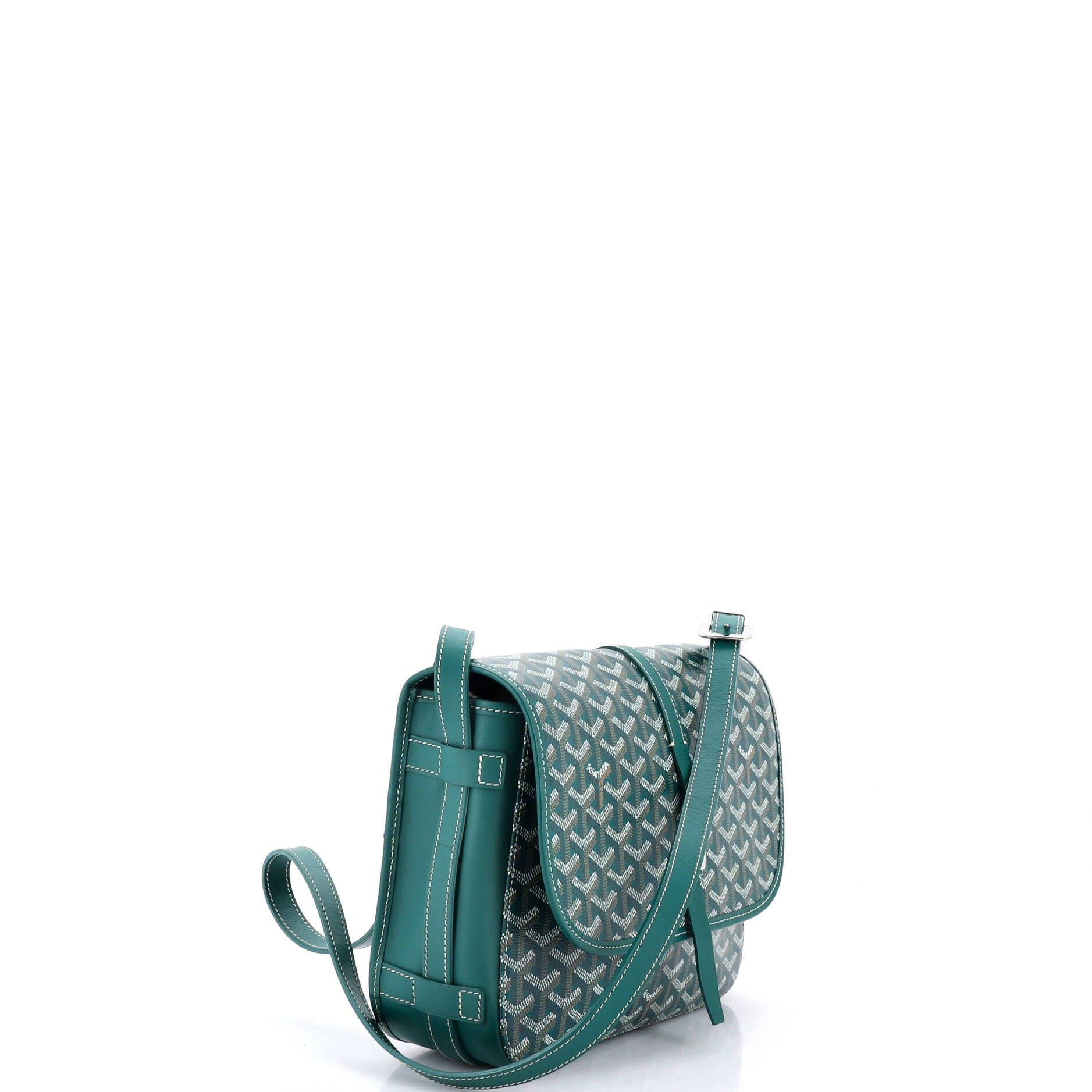 Pre-Owned Goyard Belvedere II Messenger Bag Coated Canvas MM, Alternate, color, Green