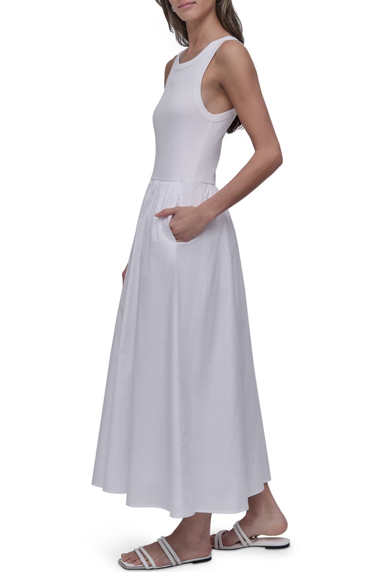 Mixed Media Maxi Dress, Alternate, color, WHITE