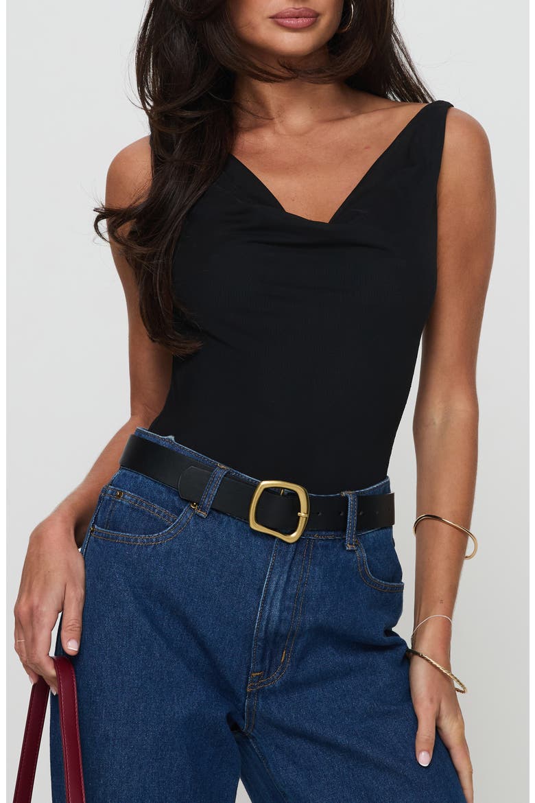 Axton Cowl Neck Bodysuit, Main, color, BLACK