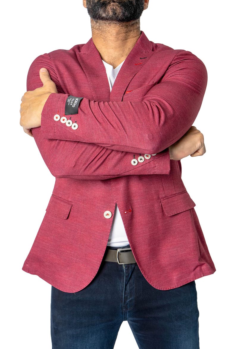 Descartes Unconstructed Brickhouse Red Blazer, Alternate, color, RED