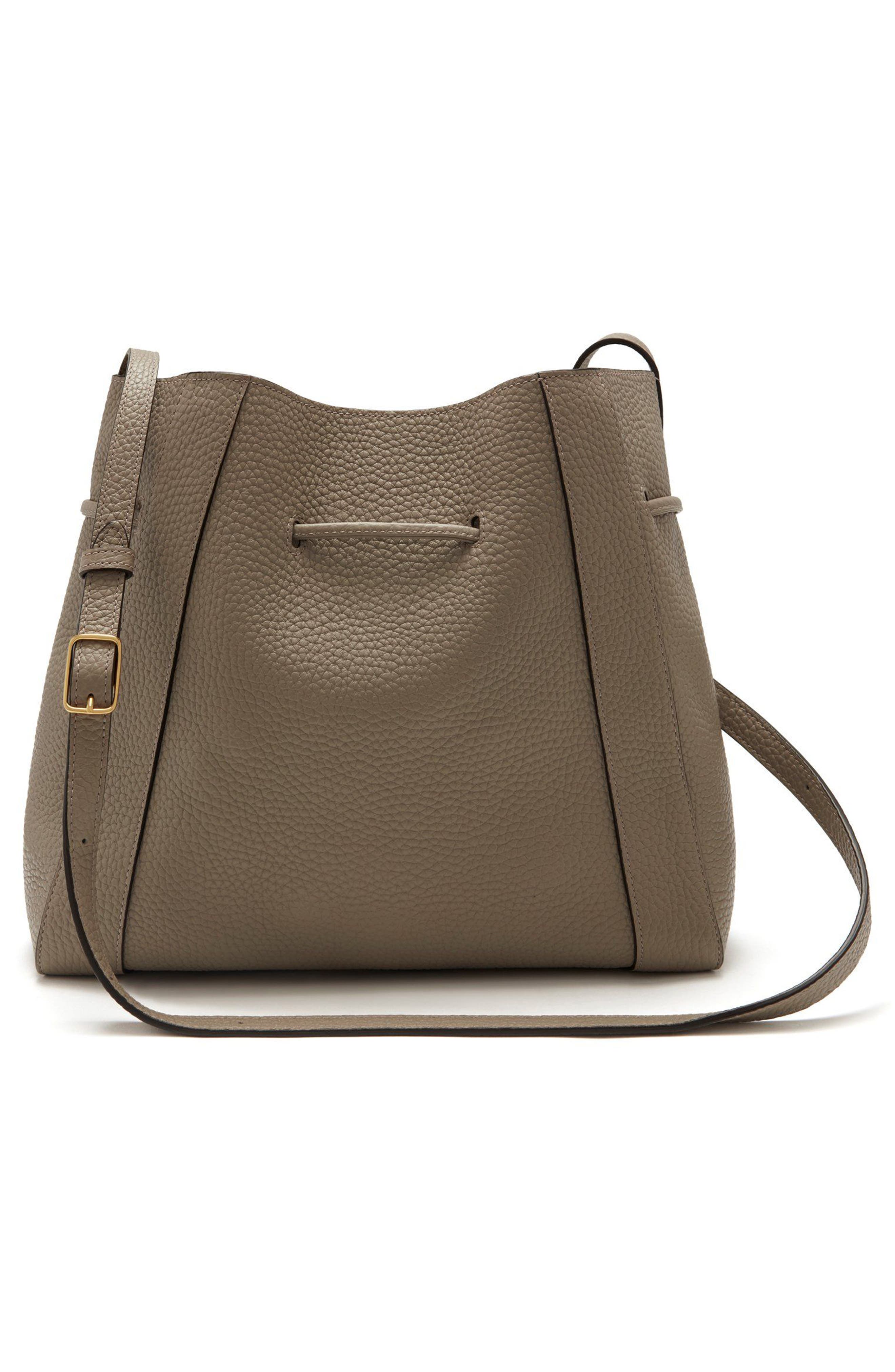 Small Millie Leather Tote, Alternate, color, SOLID GREY