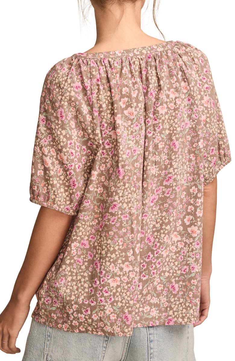 Lucky Brand Floral Peasant Top, Alternate, color, 