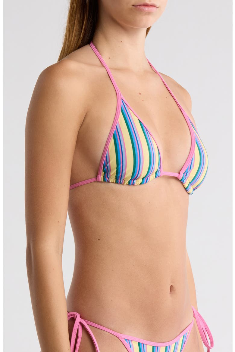 Corinne Triangle Bikini Top, Alternate, color, BLUE STRIPE