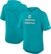 Nike Men's Nike Aqua Miami Dolphins Lockup Tri-Blend Hoodie T-Shirt
