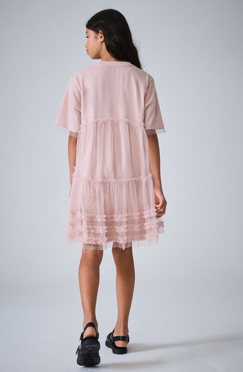 smALLSAINTS by ALLSAINTS Kids' Mesh Skirt T-Shirt Dress, Alternate, color, Pink