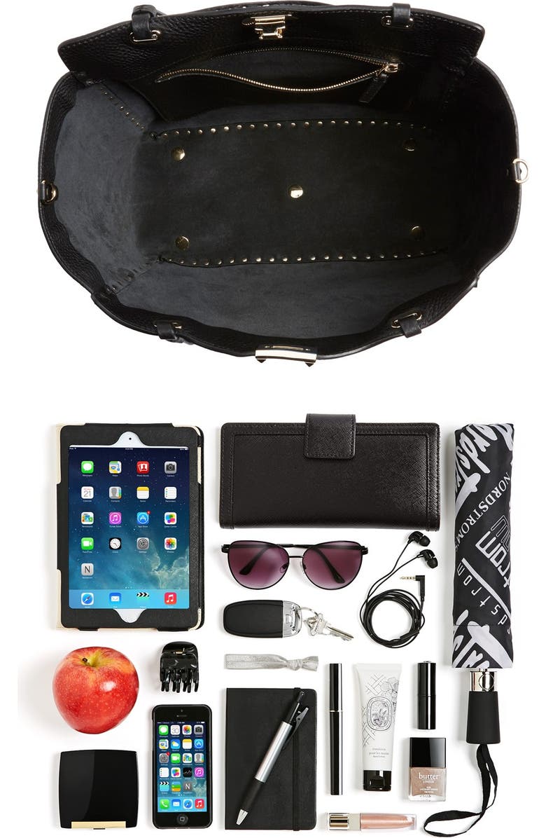 Valentino Garavani Rockstud Grained Calfskin Leather Tote, Alternate, color,