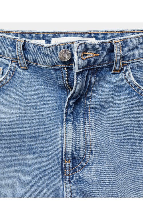 Mango High Waist Mom Fit Denim Shorts In Blue