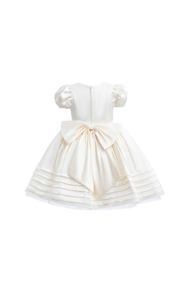 Tulleen Embroidered Pleated Dress, Alternate, color, Ivory