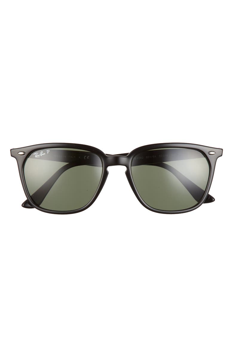 Ray-Ban 55mm Square Polarized Sunglasses, Main, color, Black