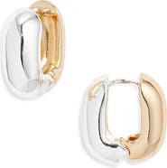 Open Edit Rounded Oval Hoop Earrings